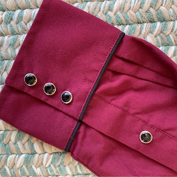 Vintage MWG APPAREL Burgundy With Black Piping Western Shirt Size 14.5” neck - Picture 8 of 8